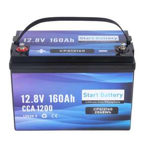 Batería de arranque y parada de servicio pesado de 12V 160Ah para camiones y vehículos comerciales AGM, fabricada por OEM ODM. - Product Image 1