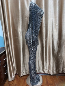 Novance — robe de soirée longue avec strass, tenue de fête d'anniversaire, <span class=keywords><strong>en</strong></span> maille transparent et cristaux scintillants Y1578 - Product Image 3