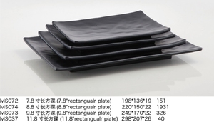 Assiettes rustiques pour restaurant, élégantes assiettes et plats en mélamine noire mate pour restaurant - Product Image 6