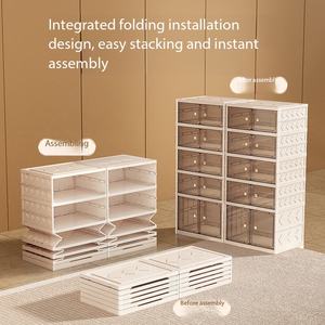 Zapatero Vertical Transparente Plegable <span class=keywords><strong>de</strong></span> Gran Capacidad, Fácil Instalación, <span class=keywords><strong>de</strong></span> Plástico, para la <span class=keywords><strong>Entrada</strong></span> del Hogar - Product Image 2