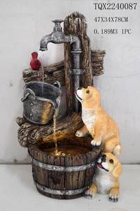 Aménagement paysager <span class=keywords><strong>Fontaine</strong></span> décorative en cascade en bambou en bois créatif avec pompe solaire ou électrique - Product Image 4