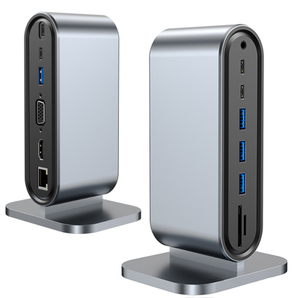 Hub <span class=keywords><strong>USB</strong></span>-<span class=keywords><strong>C</strong></span> multifonction 12 en 1, station d'accueil Type-<span class=keywords><strong>C</strong></span>, HDTV+VGA+RJ45(100Mbps)+USB3.0*4+<span class=keywords><strong>SD</strong></span>, adaptateur de hub <span class=keywords><strong>USB</strong></span> Type-<span class=keywords><strong>C</strong></span> pour ordinateur portable - Product Image 1