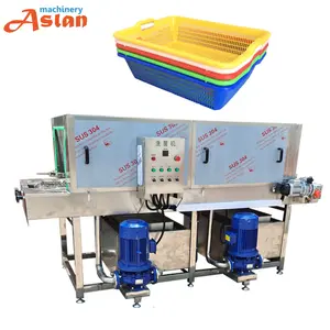 High pressure water recycling basket washing machine plastic crate washer machine tunnel type poultry basket cleaning machine