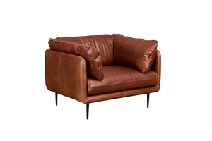 Light Luxury <strong>1</strong>+<strong>2</strong> <strong>Sofa</strong> Set Simple Design Modern Brown Leather Living Room <strong>Sofa</strong> With Stainless Steel Feet - Product Image 2