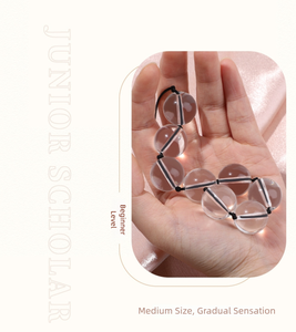 Transparent Crystal Glass Anal Beads Mature Sex Toy Bedroom Masturbation BDSM Exercise Dilator Rope <b>Vibration</b> Bondage Gear - Product Image 3