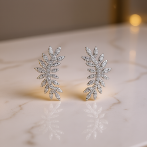 Orecchini in Oro Rosa con Diamanti Taglio Marquise, Oro Bianco Naturale, Classici da Matrimonio per Donna, Certificati GIA - Product Image 2