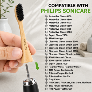 Têtes de rechange pour <span class=keywords><strong>brosse</strong></span> à <span class=keywords><strong>dents</strong></span> Carepik en bambou, compatibles avec des poils doux biodégradables, manche écologique, usage domestique - Product Image 6