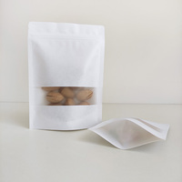 Sacs en papier kraft personnalisables avec fenêtre, pochettes verticales pour l'emballage alimentaire (riz, types PET et BOPP)