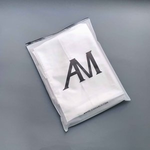 Personalized Logo Printed Frosted Zipper <b>Bag</b> Jacket Hoodie Jeans <b>Packing</b> Custom Garment <b>Bag</b> for Online Shop - Product Image 3