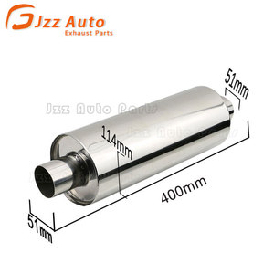 Resonador de escape universal de acero inoxidable con silenciador intermedio de tubo recto de 51 mm de entrada/salida y 114 mm de diámetro para coche, de bajo sonido. - Product Image 3
