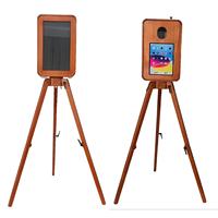 Photomaton à impression instantanée en verre trempé double face en bois, écran tactile 18,5 pouces, compatible iPad/appareil photo reflex, Wi-Fi/Bluetooth