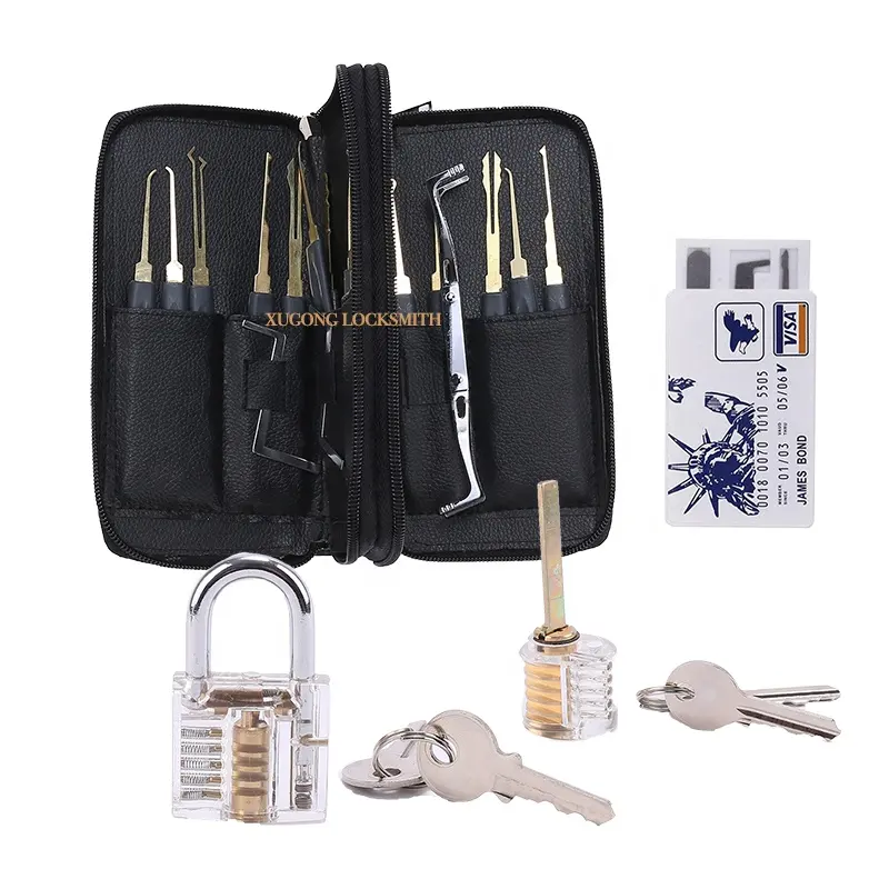 24pcs Locksmith Suppliers tools Multi-Tool Lock pick set Training Kit for Beginners and Professionals