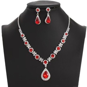 Gorgeous Fashion Jewelry for Ladies Colored Rhinestone Earrings Necklace <b>Set</b> for Women Costume Jewelry <b>Set</b> for Wedding Party - Product Image 5
