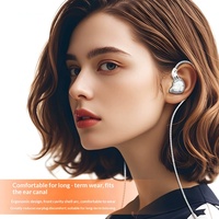 Écouteurs de jeu filaires Type-C 3,5 mm avec micro à 3 boutons, moniteur intra-auriculaire Hi-Fi transparent, écouteurs supra-auriculaires à fiche plaquée or