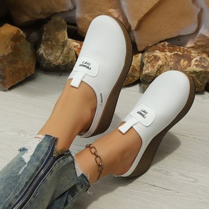Women Classic Fashion Chunky Sole Lightweight Durable Sports Shoes Breathable <b>Canvas</b> Mesh Comfortable Casual Walking Slip-On - Product Image 2