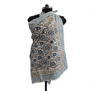 Nuevo Pareo de Playa para Mujer, Tipo 100% Algodón, Estampado a Mano Indio, Tela Suave de Voile, Pareo de Verano, Seda - Product Image 1