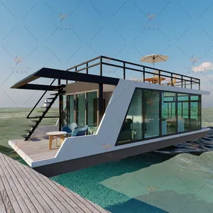 Professional manufacturer floating prefabricated house pontoon boat hot sale