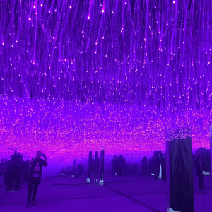 Cortina de iluminación de <span class=keywords><strong>cascada</strong></span> de fibra óptica <span class=keywords><strong>LED</strong></span> que cambia de Color RGB, luminosa de moda para Hotel, KTV, Bar, habitación interior, plástico IP67 - Product Image 2