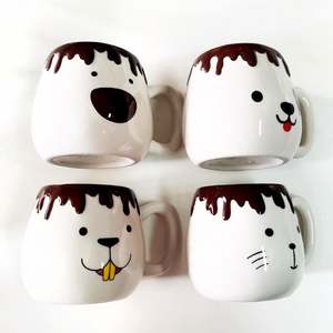 Prosper-Link vente en gros OEM peint à la main 3D mignon Animal émoticône chaton chien émoticône tasse personnalisée en céramique tasse à <span class=keywords><strong>café</strong></span> - Product Image 1