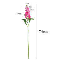 Bunga Sutra Delphinium Ungu Imitasi Langsung dari Pabrik, Tangkai Bunga Buatan untuk Perlengkapan Bunga Pernikahan DIY