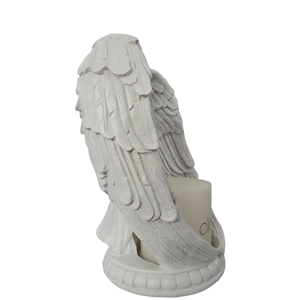Personalizzabile fatto a mano scultura in resina di angelo candelabro statua nautica <span class=keywords><strong>da</strong></span> tavolo interno dipinto globo di neve artigianato di natale - Product Image 5