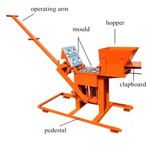 Miniatur mesin bata saling mengunci QMR2-40 mesin pembuat bata tanah liat untuk bisnis kecil