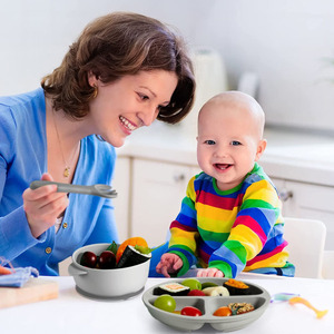 ชุดซิลิโคนป้อนอาหารเด็กวัยหัดเดิน12ชิ้นแผ่นดูดเครื่องใช้ในครัวเป็นมิตรกับสิ่งแวดล้อมเครื่องล้างจานปลอดสารพิษปลอดภัย - Product Image 5