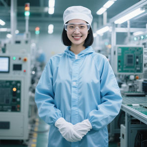 IOS9001โรงงาน ESD Workwear Coverall เสื้อผ้าเพื่อความปลอดภัยป้องกันไฟฟ้าสถิตย์โพรโพลีโพรพิลีนกันน้ำสีฟ้า - Product Image 3