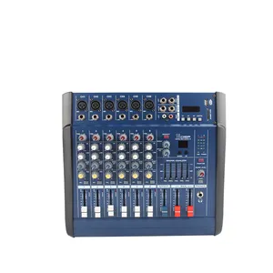 Mixer Mini Audio Kualitas Tinggi, Mixer Mini 6 Saluran Usb Pengontrol Daya Mixer Amplifier Audio Profesional