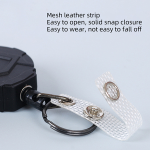 Retractable Badge Reel with Belt Clip, 23.6in Steel Lanyard for <b>ID</b> Badges Keys, Keychain <b>Holder</b> Carabiner - Product Image 3