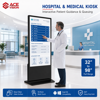 Layar Periklanan Digital Vertikal ACEVISION 43 55 Inci Layar LCD HD untuk Jendela Toko Pakaian