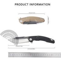 Couteau pliant en acier D2 avec manche en nylon personnalisable, adapté pour le camping et la randonnée en plein air