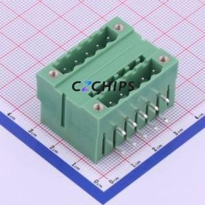 KF2EDGRHM-5.0-2*5P Plug-in Terminal Block Bent Lead Through Hole,P=5mm Board-to-Board / Socket - Closed Screw Fixing 5mm Green - Product Image 1