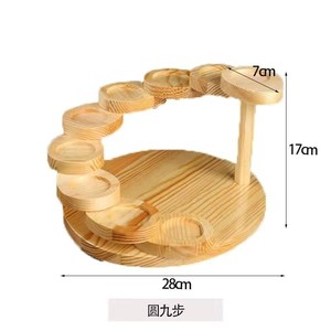 Juego de bandejas de servir de madera de varios niveles para restaurante, hotel, expositor de postres con diseño creativo de color sólido - Product Image 5