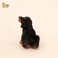 Teckel debout en coton biologique Jouet pour chien Doberman noir doux en peluche avec laine Nylon Caoutchouc Fourrure Polaire Matériaux