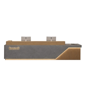 Entrega rápida grampos escritório móveis mesas recepção com parede traseira bronzeamento salão recepção mesas Top Fabricação - Product Image 5