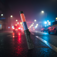 Şarj Edilebilir PVC Trafik Kontrol Çubuğu LED Kırmızı-Mavi Yanıp Sönen Gece Acil Durum IP68 Koruma Yüksek Yoğunluklu Trafik Uyarısı