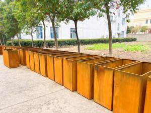 Jardinera de Acero Galvanizado, Blanca <span class=keywords><strong>y</strong></span> Negra, Metálica, Rectangular, Tipo Bloque, Jardinera Larga Moderna <span class=keywords><strong>para</strong></span> Patio/Pórtico - Product Image 5