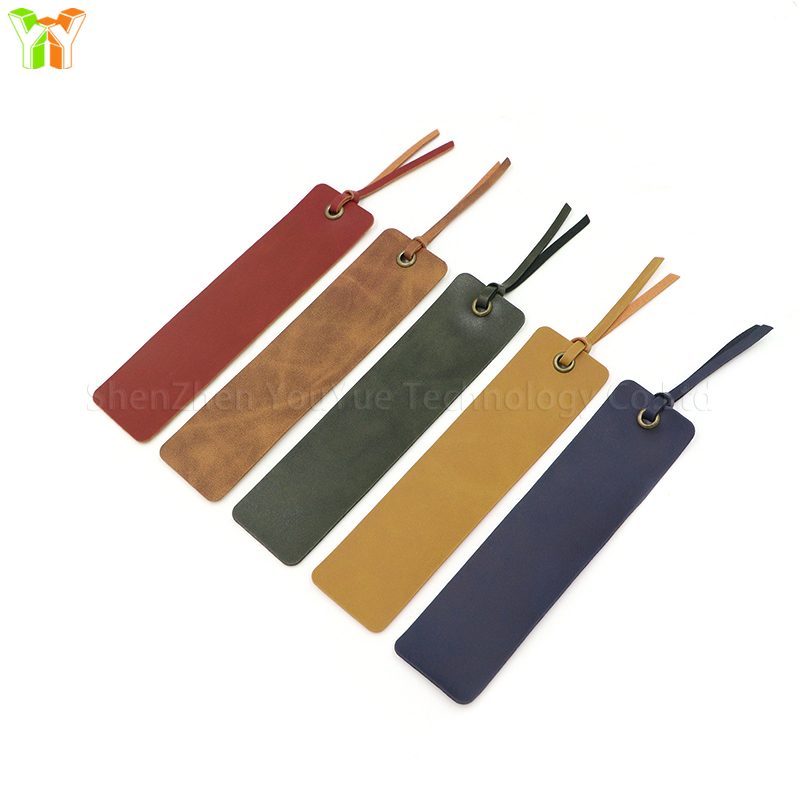 Vintage Leather Bookmarks with Tag Reader Pager Promotional Stationery Supply for Office Teacher Gift Bookmark Holder Read Marks