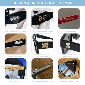 サングラス2025メンズパンクスタイルブラックメタルシェードスクエア航空OEM UV400カスタムロゴ男性女性用サングラス - Product Image 6