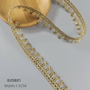 Nuevo Encaje Guipure Bordado de Alta Calidad de 1.5cm, Cinta Decorativa de Encaje Dorado de Lujo para Prendas BJDB80 Dantel - Product Image 3
