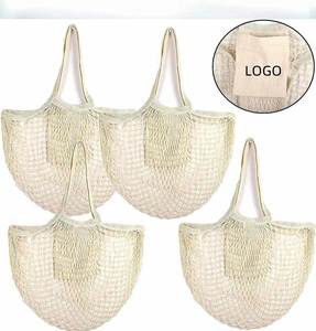 Custom Cotton Grocery Fruit Foods Long Handle Net <b>String</b> <b>Shopping</b> Tote <b>Bags</b> Mesh Carry <b>Bag</b> - Product Image 1