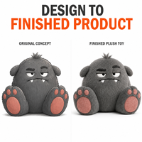 Peluche Monstre Gris Personnalisée – Fabricant Direct Usine OEM ODM – Vente en Gros MOQ – Peluche Amusante