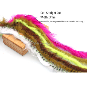 3 Strisce/Confezione di Pelliccia di Coniglio Zonker 3mm Taglio Dritto, Materiale per Mosche da <span class=keywords><strong>Pesca</strong></span> alla <span class=keywords><strong>Trota</strong></span> - Product Image 3
