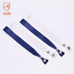 Aangepaste All Inclusive Slide Lock Festival Geweven Polsbandjes Textiel Armband Geweven Polsband Met Slot Voor Evenementen