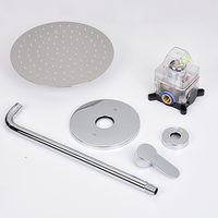 Douche de salle de bain en acier inoxydable nickel brossé mitigeur de douche chaude et froide sous la pluie murale ensemble de douche dissimulé
