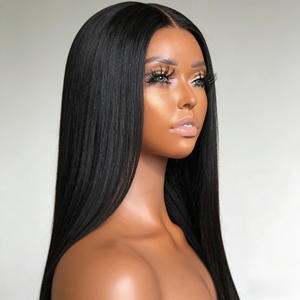 Capelli Indiani Vergini Remy Lunghi con Frontale in Pizzo, Allineamento Cuticolare 100% Senza Colla, Base Trasparente in Pizzo Completo per Donne di Colore - Product Image 6