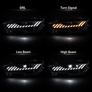 ชุดไฟหน้า LED สำหรับ A7 ปี 2011-2018 แบบ RS7 พร้อมเลนส์โปรเจคเตอร์ DRL ไฟเลี้ยวแบบไดนามิก อัพเกรดไฟหน้า ความสว่างสูงพิเศษ - Product Image 3