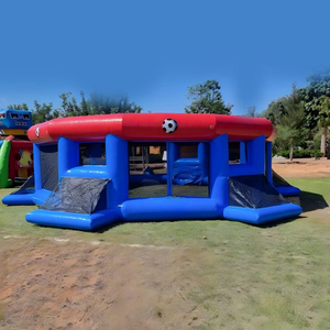 Gioco di Calcio Gonfiabile a Tema Sportivo per Bambini e Adulti, Campo da Calcio Circolare Gonfiabile con Rete Superiore - Product Image 2