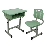 Ensemble de chaise et de bureau d'école ergonomique empilable en plastique moderne de qualité supérieure, réglable en hauteur, pour enfants - Écologique et durable